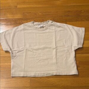 ZARA Beige Cropped T-Shirt